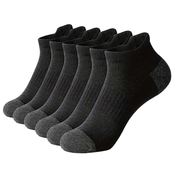 Koadzawe Cushioned Athletic Socks for Women and Men Ankle Performance Socks with Reinforced Toe and Supportive Stretch Knit for Running Walking Training and Sneakers Black One Size