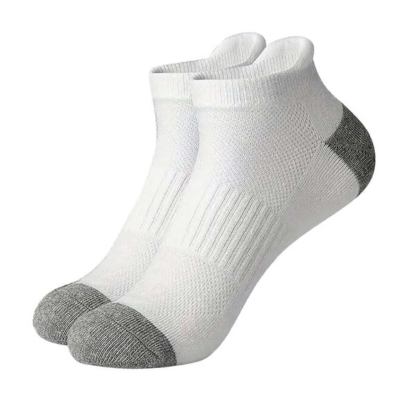 Koadzawe Cushioned Athletic Socks for Women and Men Ankle Performance Socks with Reinforced Toe and Supportive Stretch Knit for Running Walking Training and Sneakers White One Size