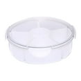 thumbnail image 1 of Koadzawe Divided Veggie Tray With Lid For Fridge,Clear Serving Tray With Dip Snackle Box Container 6 Compartment Snack Storage For Party,Reusable Dinner Platter,Fruit Trays For Refrigerator Organizer, 1 of 9