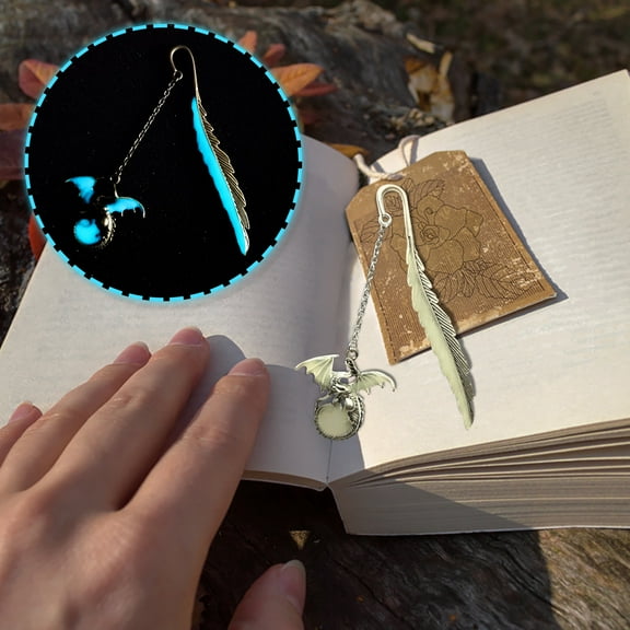 Koadzawe Dragon Bookmark, Fantasy Bookmark Gifts Glow In The Dark, Metal Bookmarks For Book Lovers, Cool Bookmarks Gifts For Women Men,Bookmark Anime,Novelty Bookmarks,,Fantasy Bookmark