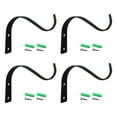 thumbnail image 1 of Koadzawe Iron Wall Hooks Hanging Bracket 3.5 Inch Indoor Outdoor for Hanging Lanterns Plants and Lights (Black, Pack of 4)，hanging plant hooks，garden hooks for hanging，garden hooks, 1 of 8