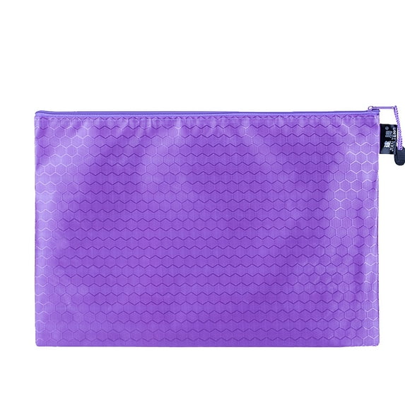 Koadzawe Large Zipper Pouch 14x9.5 in Pocket Waterproof File Bag, A4 Foldable Document Storage Bag for Office Carrying Paper Files Books Filing Folder Travel 1 Pack ,folders with pockets,file tote.