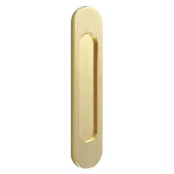 Koadzawe Self-Stick Oval Sliding Door Pulls,1Pc Matte Aluminum Alloy Flush Pull Punch-Free Handle for Sliding Door Windows Cabinets Barn Doors(1Pc)