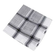 Koadzawe Shemagh Scarf Square Woven Keffiyeh Style Scarf with Check and Chevron Pattern Head and Neck Wrap for Outdoor Travel Casual Wear and Versatile Everyday Styling Black One Size