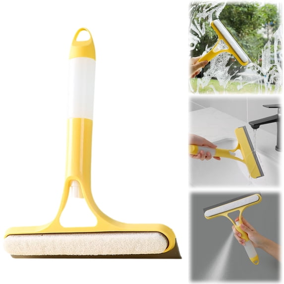 Koadzawe Shower Squeegee For Bathroom Glass Doors And Mirror, Rubber Window Cleaner Tool, Clear Plastic Water Wiper For Car Windshield Cleaning Window Cleaning Tool Mini Watering Can Squeegee Brush