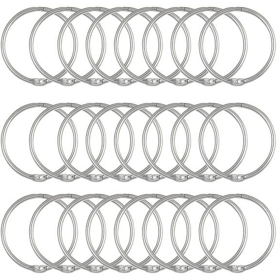 Koadzawe Small Binder Rings Clip Metal Loose Leaf Binder Book Rings Key Rings For Cards Scrapbook Reports School Home Office Classroom Teacher Student Project Keychain Name Tags, 24Pcs (2Inch)