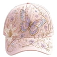 thumbnail image 1 of Koadzawe Women Baseball Cap Embroidered Floral Hat Honey Bee Dad Hat Rhinestone Accent Adjustable Snapback Curved Brim Outdoor Travel Summer Sun Visor Fashion Casual Headwear Gift for HerLight Violet, 1 of 7