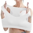 thumbnail image 1 of Koadzawe Women's Seamless Sports Bra, Wireless Pullover Crop Tank Bralette with Wide Straps, Stretch Support for Yoga, Workout, Training, Sleep, Lounge and Daily Wear White S, 1 of 5