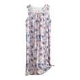 thumbnail image 1 of Koadzawe Women's Sleeveless Nightgown Floral Print Sleepwear Crew Neck Pleated Sleep Dress Soft Comfortable Midi Lounge Dress Casual House Dress Nightshirt for Summer Watermelon Red 2XL, 1 of 3