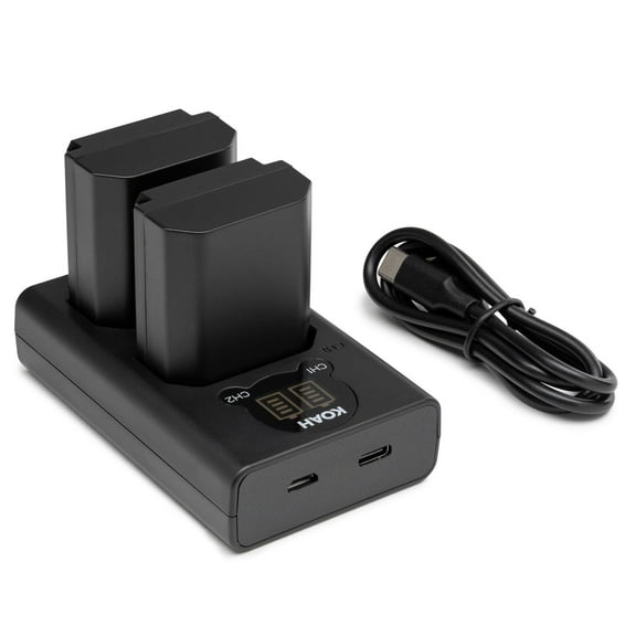 Koah 2000mAh Li-ion Batteries for Sony NP-FZ100 (2-Pack) with LCD Dual Charger