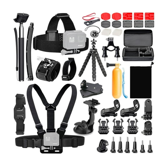 Koah KO-10085441 Waterproof 50-In-1 Action Camera Accessory Kit GoPro, Black