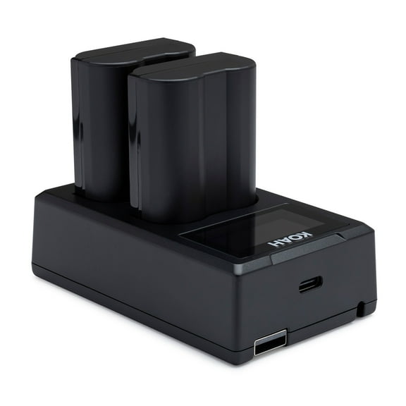 Koah Rechargeable 2250mAh Battery for Nikon EN-EL15c (2-Pk) and LCD Dual Charger