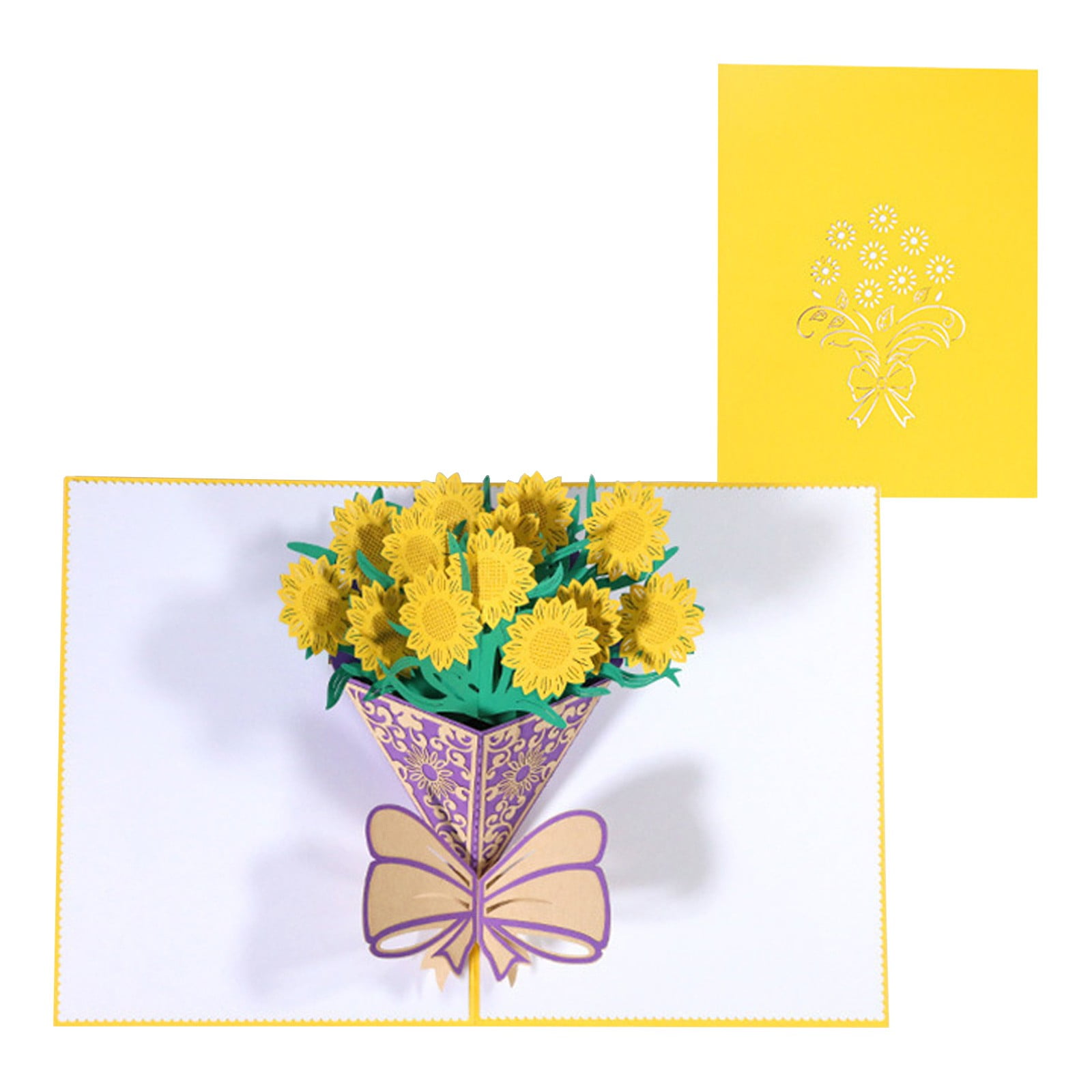 Koaiezne Mother's Day Greeting Card Creative 3D Carnation Bouquet