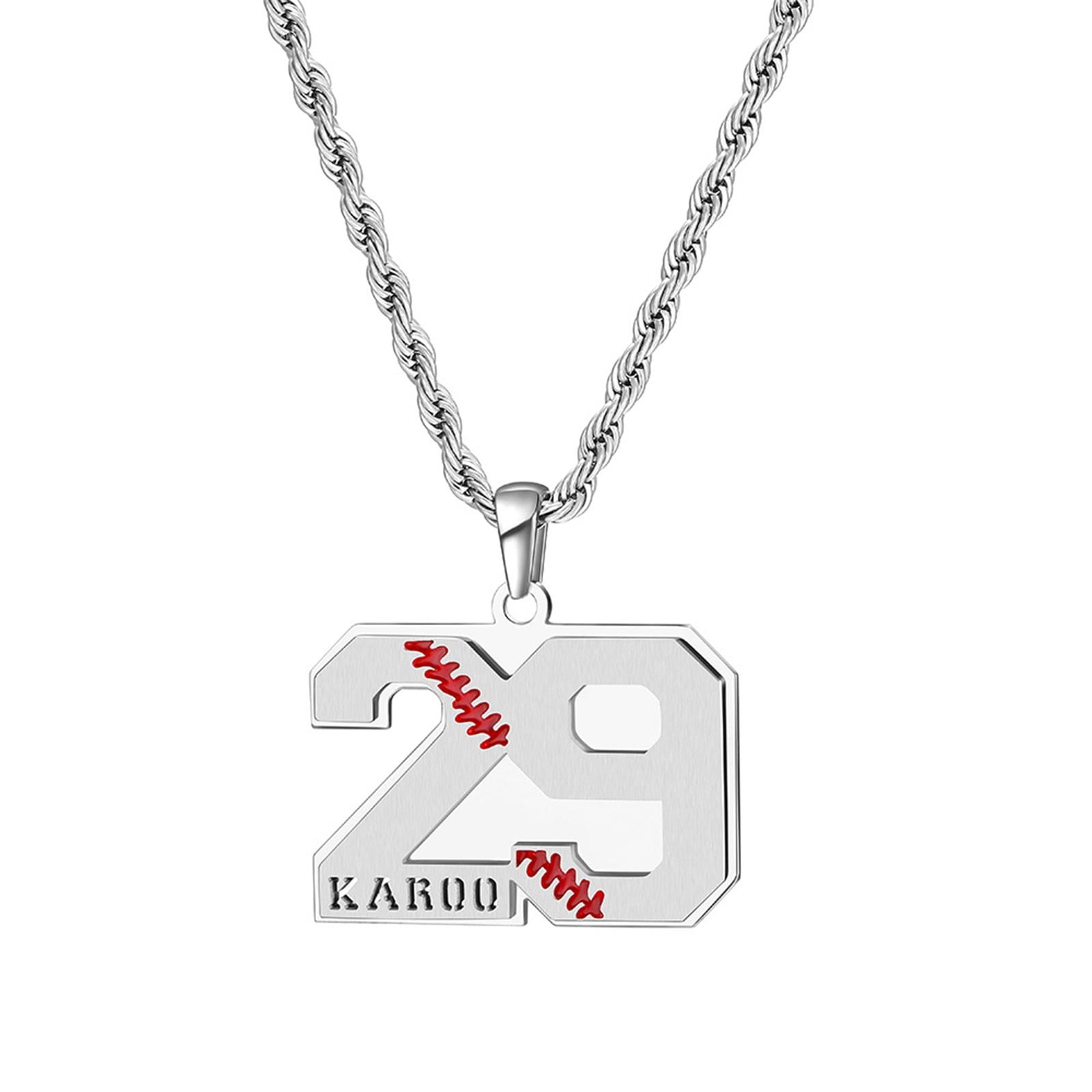 KoaiezneOutdoor Sports Number Long Necklace Fashion Accessories Men's