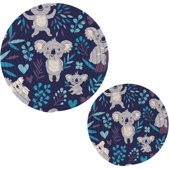 Koala 2 Pack Pot Holders Trivets, Heat Resistant Hot Pads for Kitchen Table Decoration Trivets for Hot Dishes/Pot/Bowl/Teapot/Kitchen Hot Pads Trivets, 7" + 9.45"