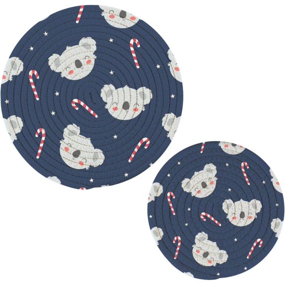 Koala 2 Pack Pot Holders Trivets, Heat Resistant Hot Pads for Kitchen Table Decoration Trivets for Hot Dishes/Pot/Bowl/Teapot/Kitchen Hot Pads Trivets, 7" + 9.45"