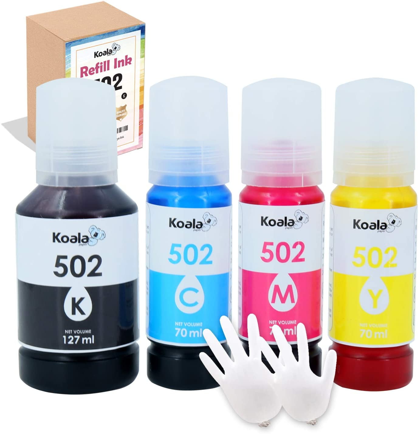 KOALA PAPER Koala 502 Ink Refill Kit 4 Bottles Compatible with Epson ...