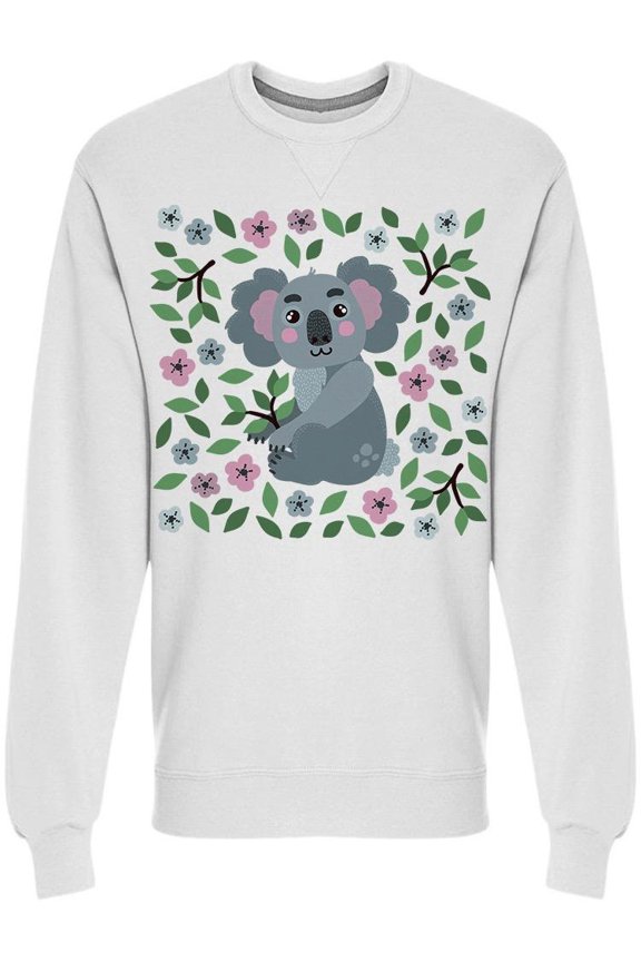 Koala Animal Flowers Sweatshirt Men - Men Sweatshirt, Medium