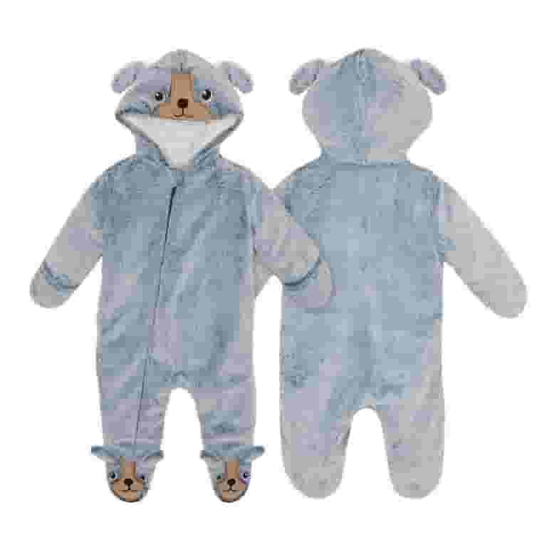 Blue Baby Hooded Pram Suit Blue Baby Hooded Pram Suit