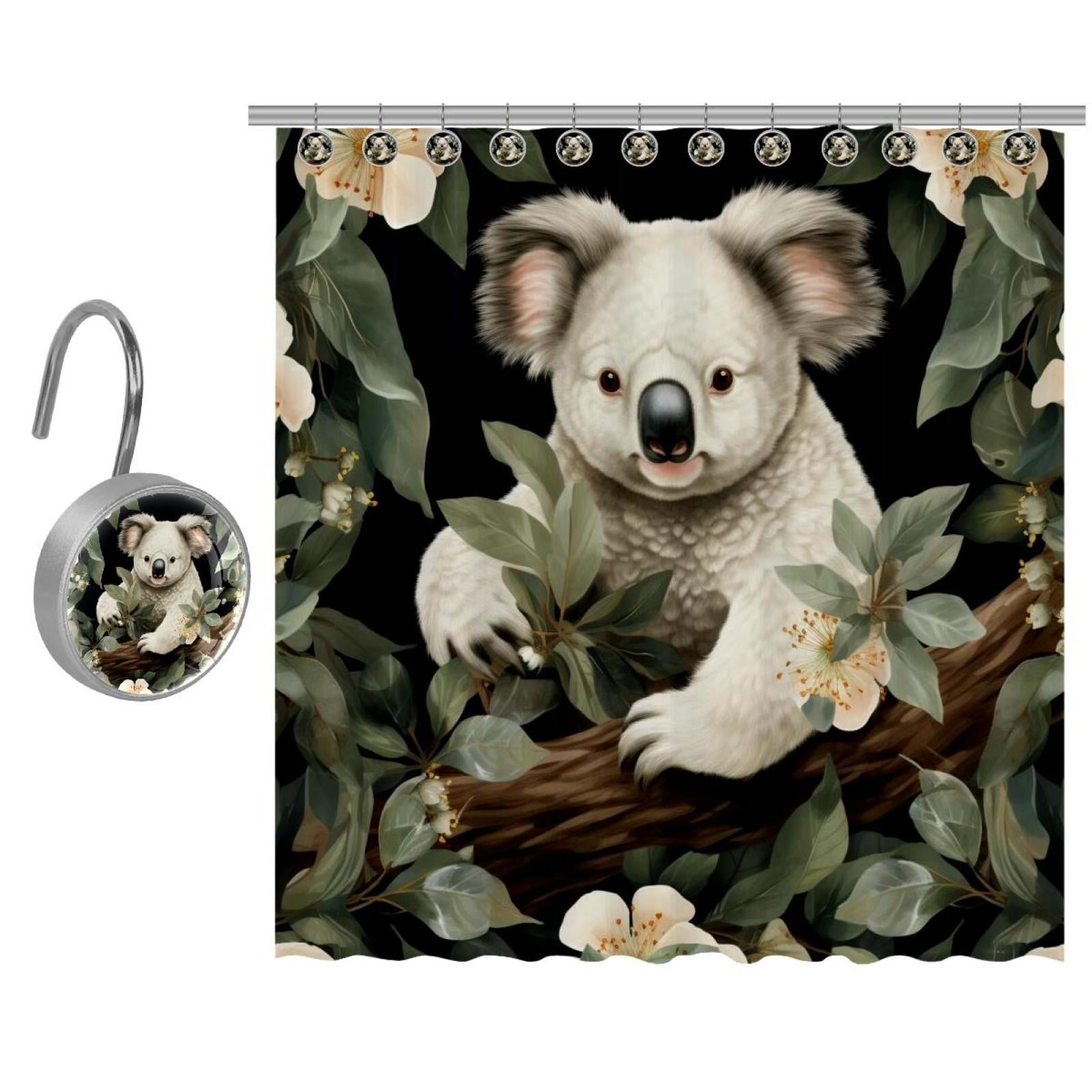 Koala Baby Animal Prints Shower Curtain, Polyester Shower Curtain Set
