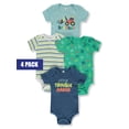 thumbnail image 1 of Koala Baby Baby Boys' 4-Pack Construction Bodysuits Color: aqua/multi Size: newborn, 1 of 3