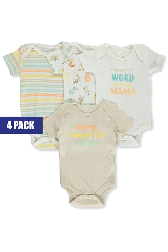 Baby Boys' 4-Pack Snuggle Bodysuits Set - multi, 6 - 9 months (Newborn)