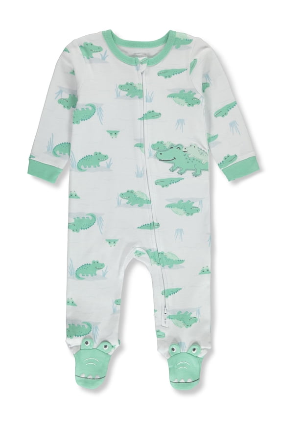 Baby Boys' Gator Footed Coveralls Color: turquoise Size: 3 - 6 months
