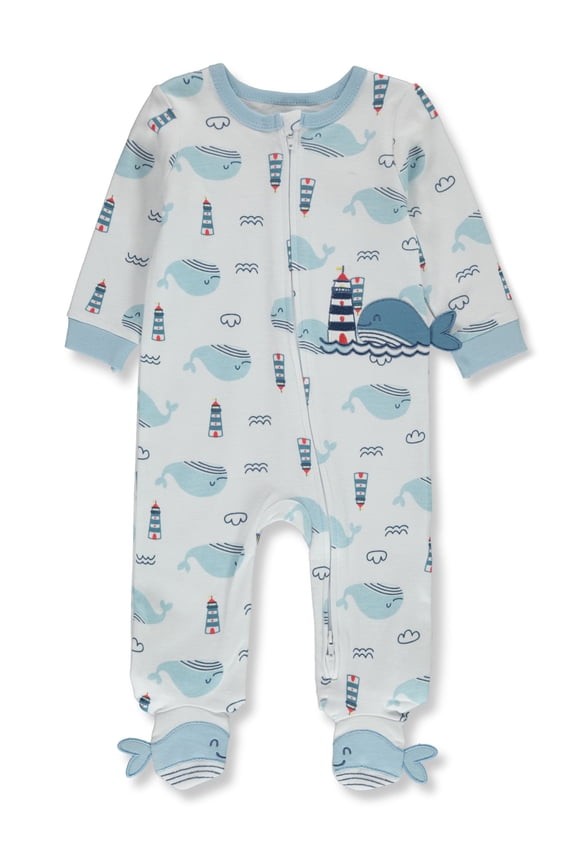 Baby Boys' Whale Footed Coveralls Color: blue/multi Size: 3 - 6 months
