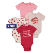 Koala Baby Baby Girls 4-Pack Berry Bodysuits Color brown Size 9 - 12 months