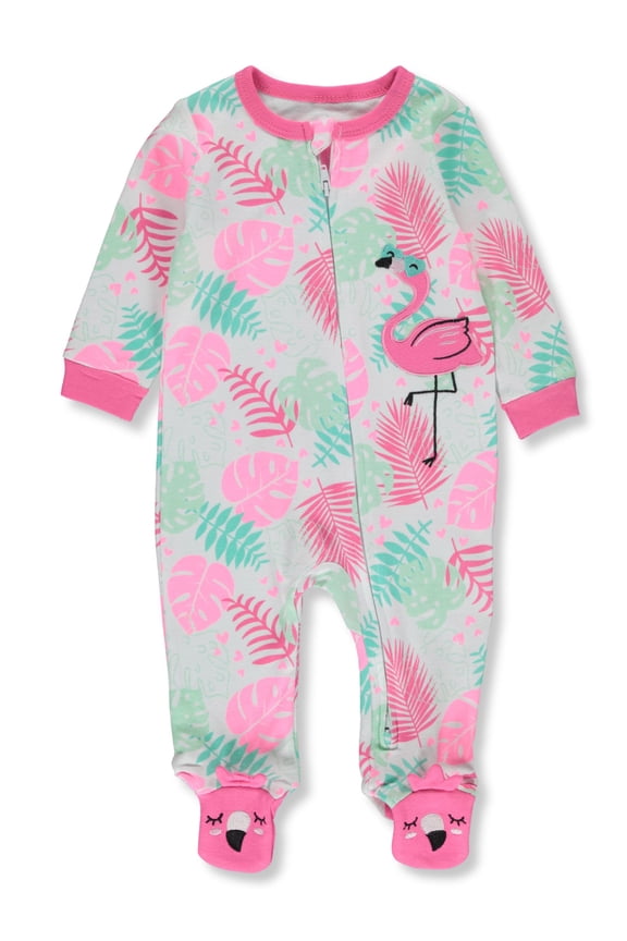 Baby Girls' Flamingo Footed Coveralls Color: pink/multi Size: 3 - 6 months