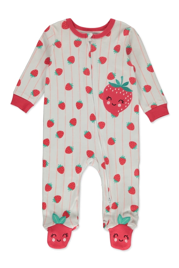 Baby Girls' Strawberry Footed Coveralls Color: red Size: 3 - 6 months