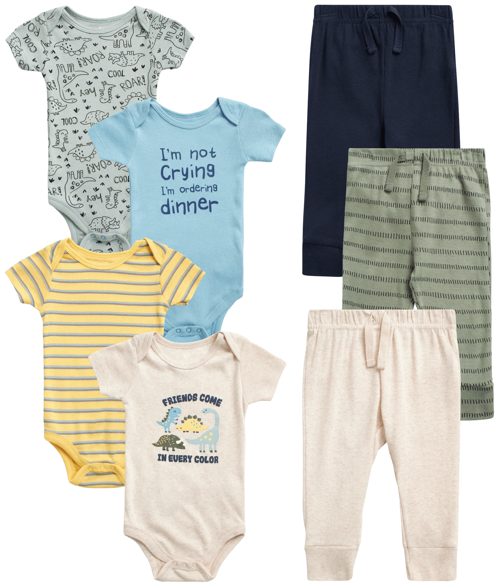 Koala Baby Boys' Layette Set 7 Piece Playwear Bodysuit and Fleece