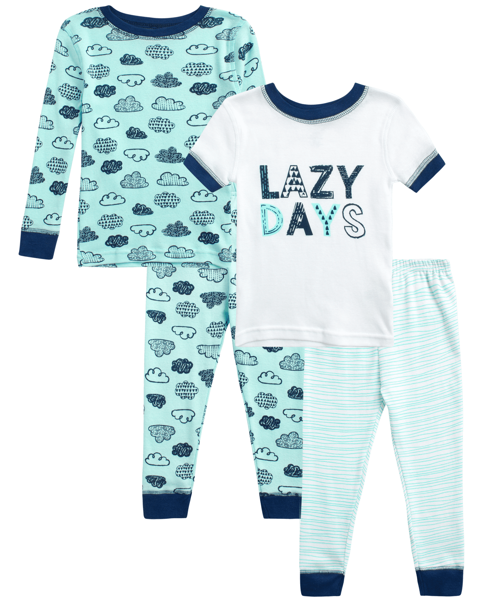 Koala Baby Boys' Pajama Set 4Piece Snug Fit Long Sleeve Shirt and