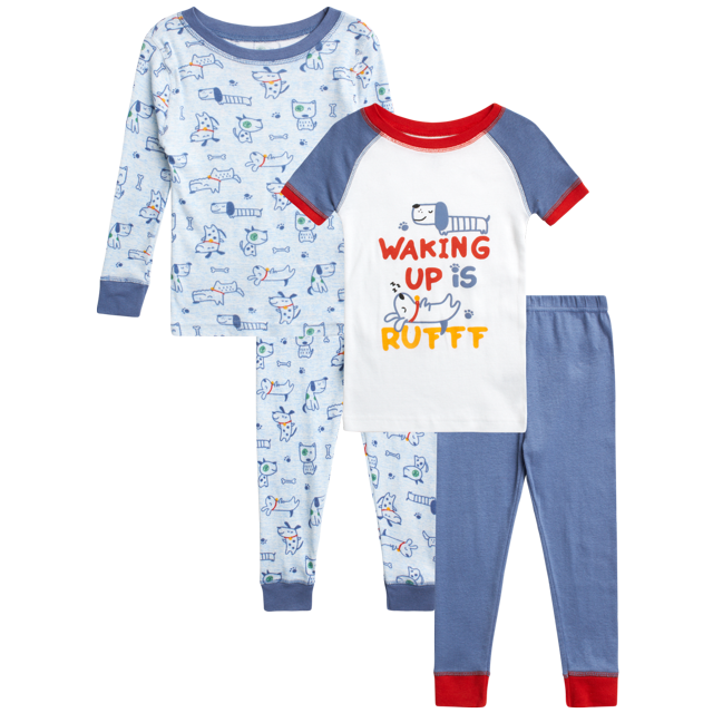 Koala Baby Boys' Pajama Set 4Piece Snug Fit Long Sleeve Shirt and