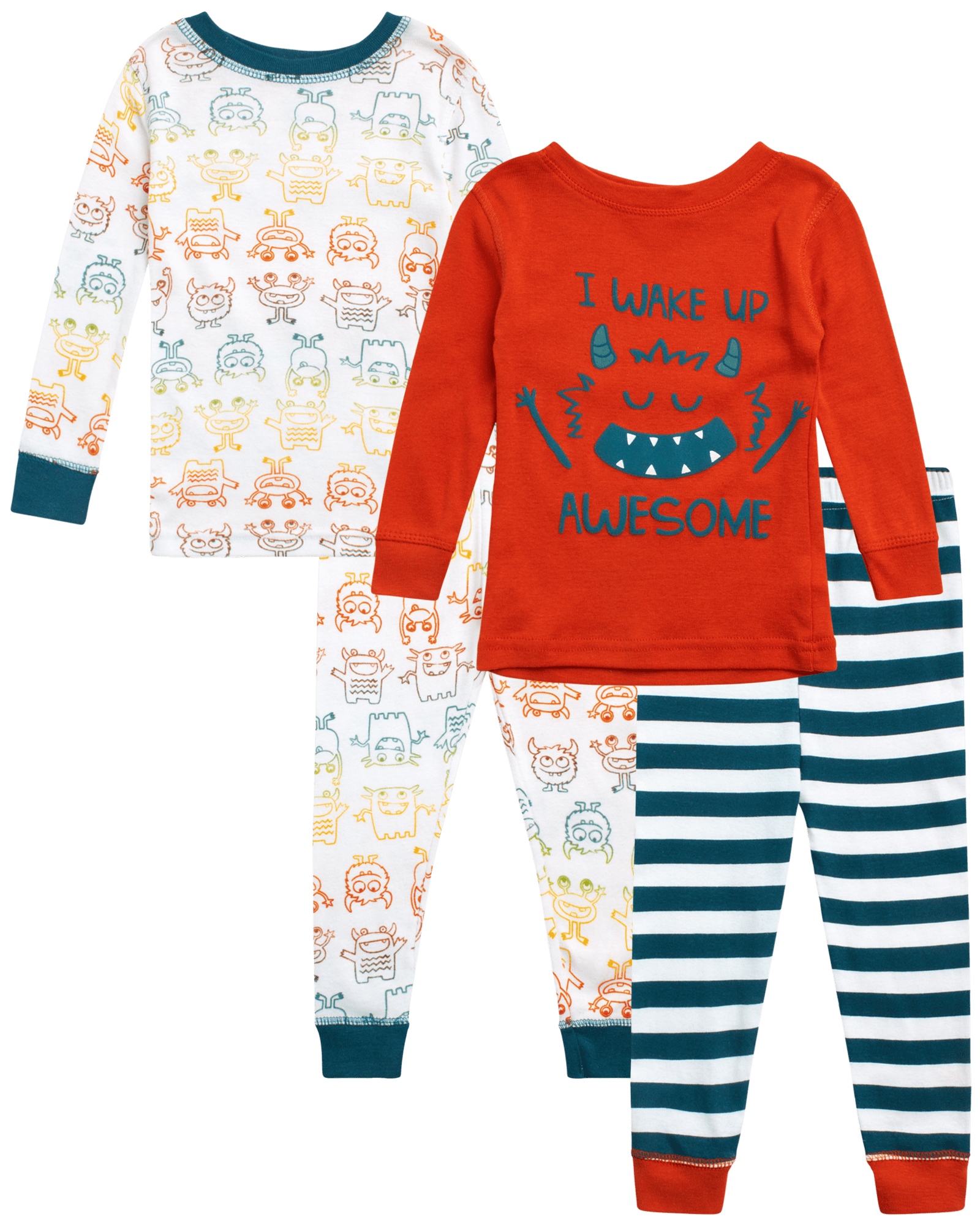 Koala Baby Boys' Pajama Set 4Piece Snug Fit Long Sleeve Shirt and