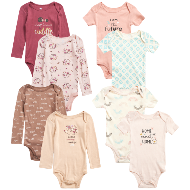 Koala Baby Girls' Layette Set 8 Piece Playwear Bodysuit Romper