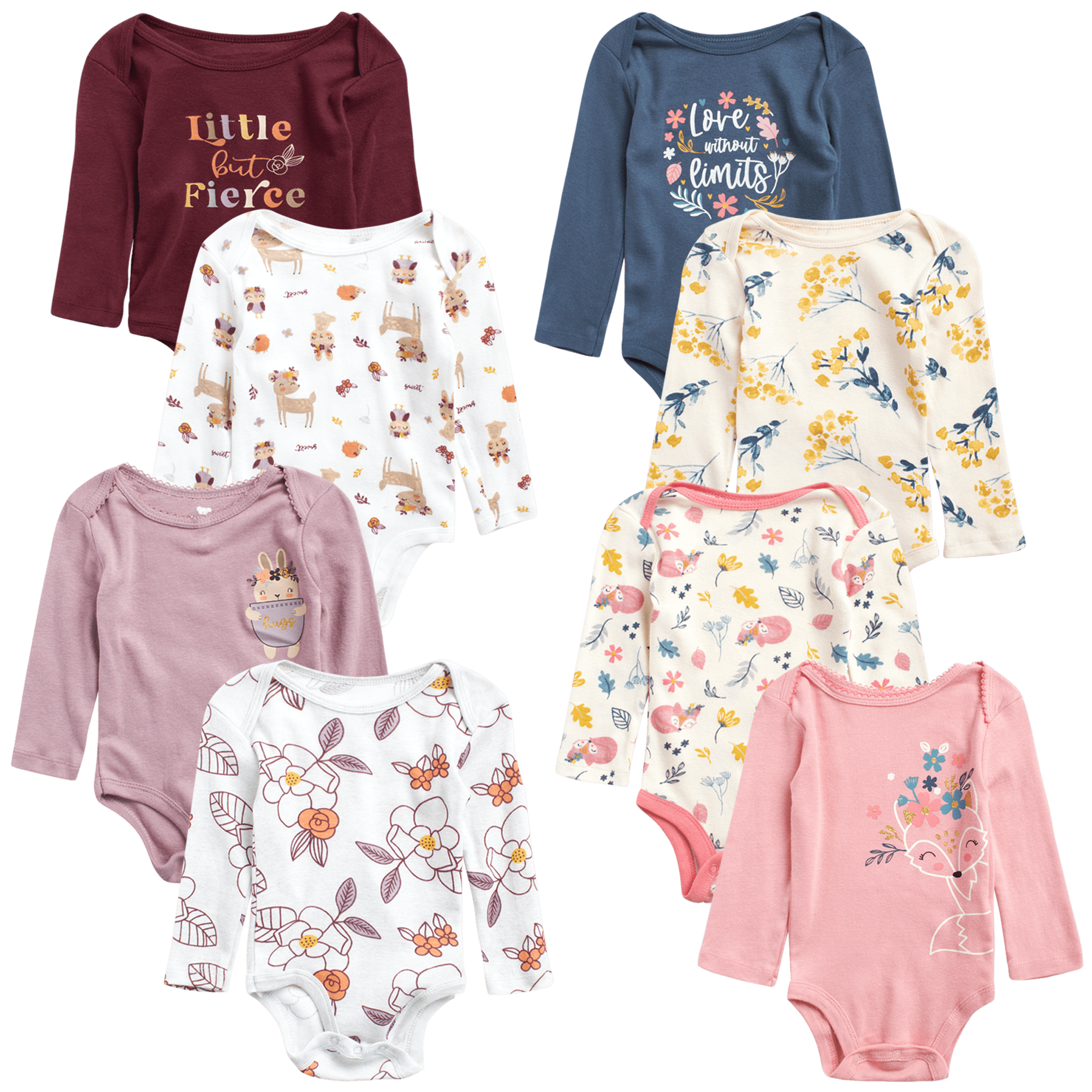 Koala Baby Girls' Layette Set 8 Piece Playwear Bodysuit Romper