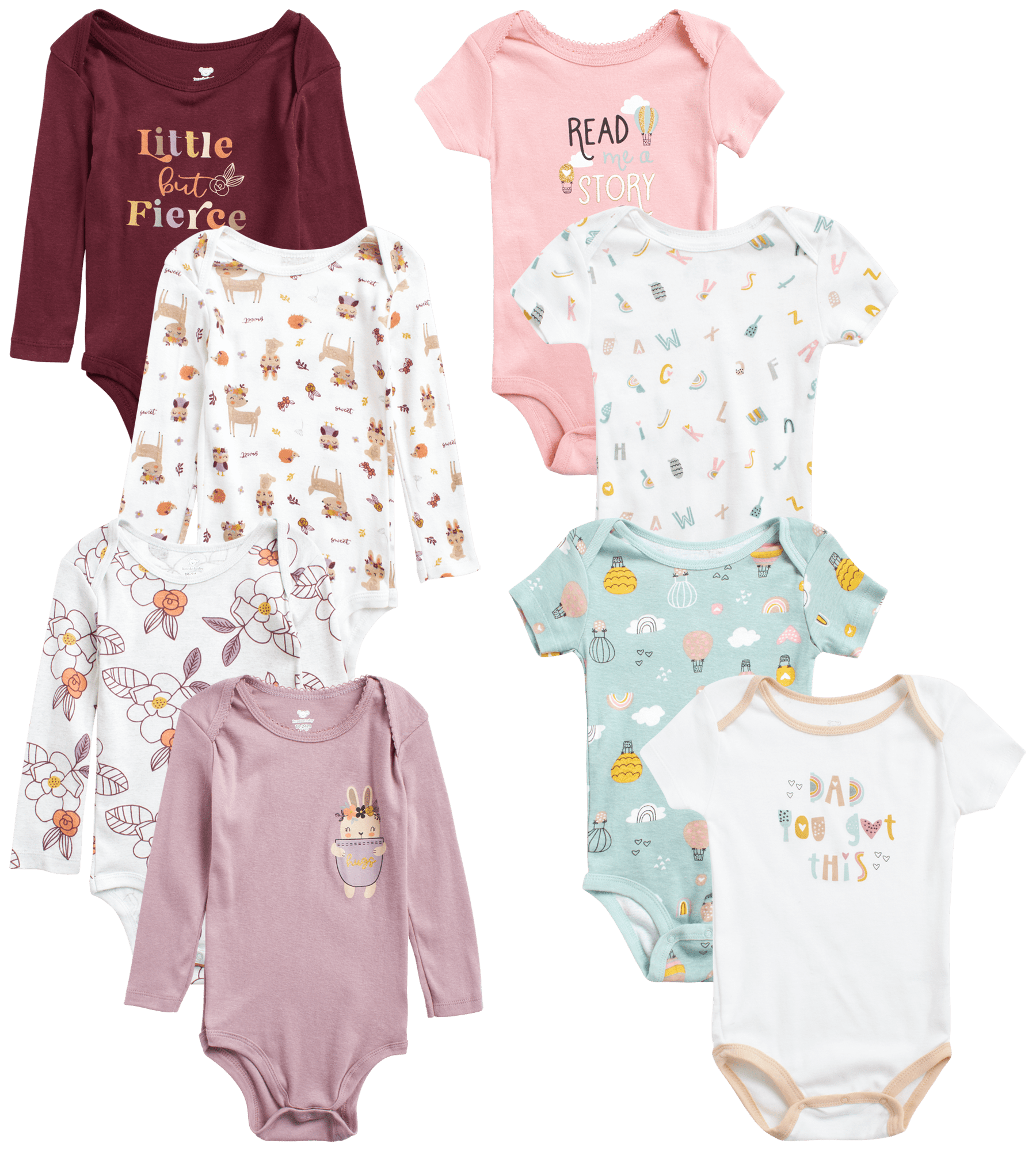 Koala Baby Girls' Layette Set 8 Piece Playwear Bodysuit Romper