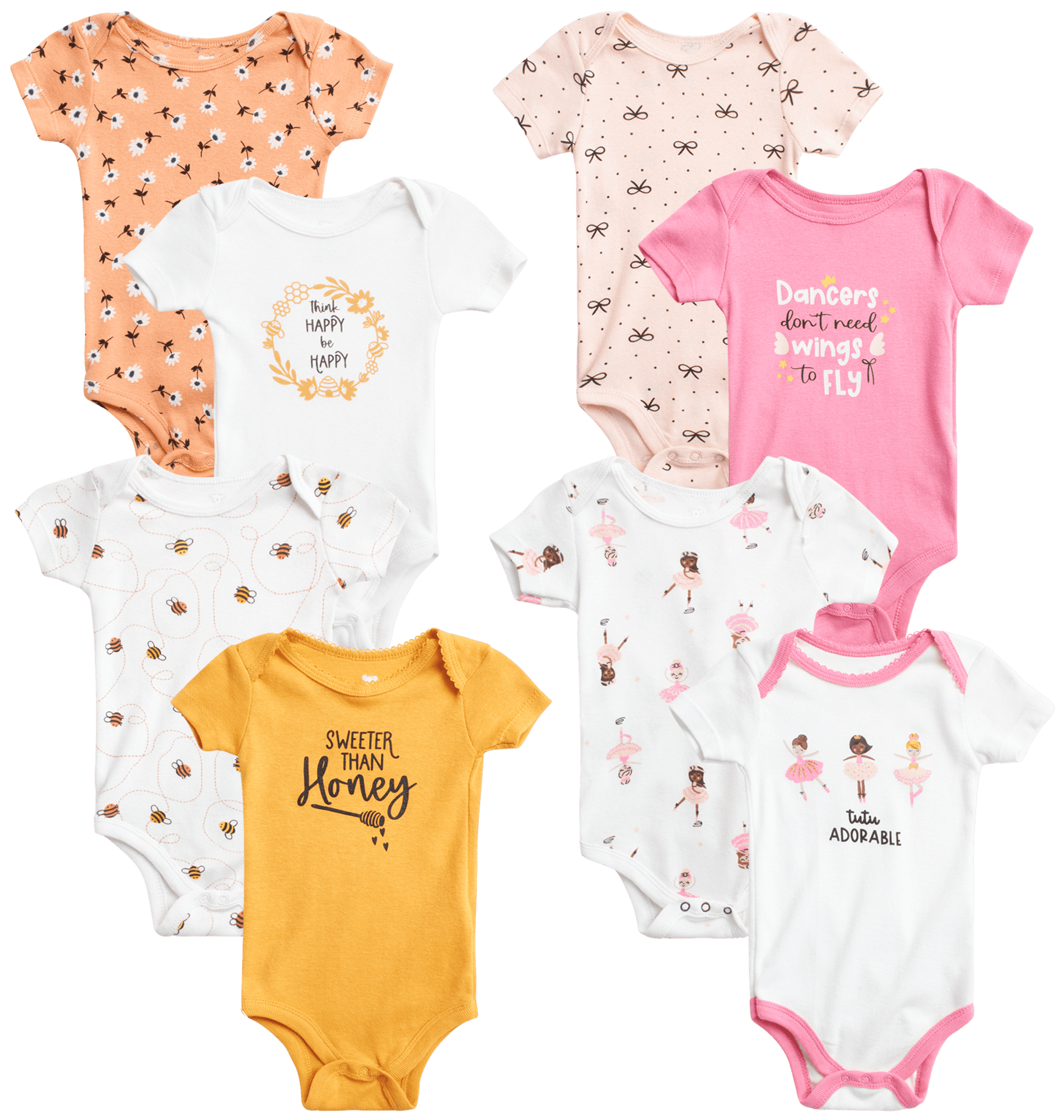 Koala Baby Girls' Layette Set 8 Piece Playwear Bodysuit Romper