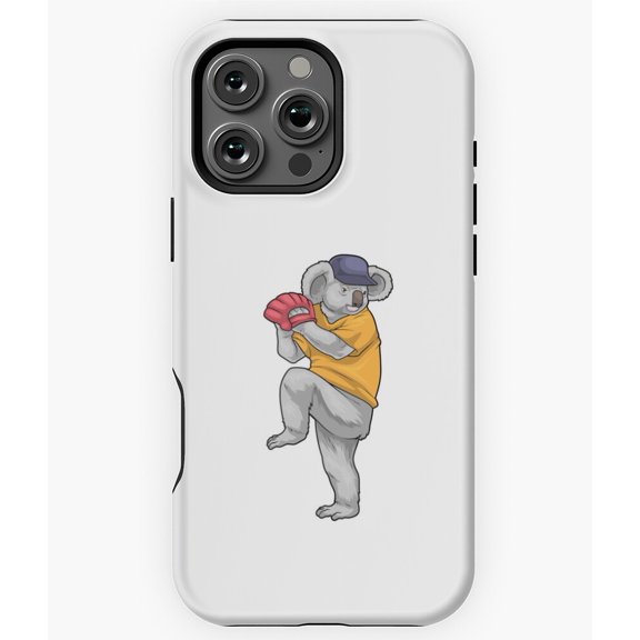 Koala Baseball Funny Animal Sport Phone Case for iPhone 16 15 14 13 12 11 Pro Max