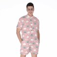 thumbnail image 1 of Koala Bear And Cloud Pattern Short Sleeve Men'S Rompers, Koala Animal Casual Summer Jumpsuits Outfit, 1 of 4