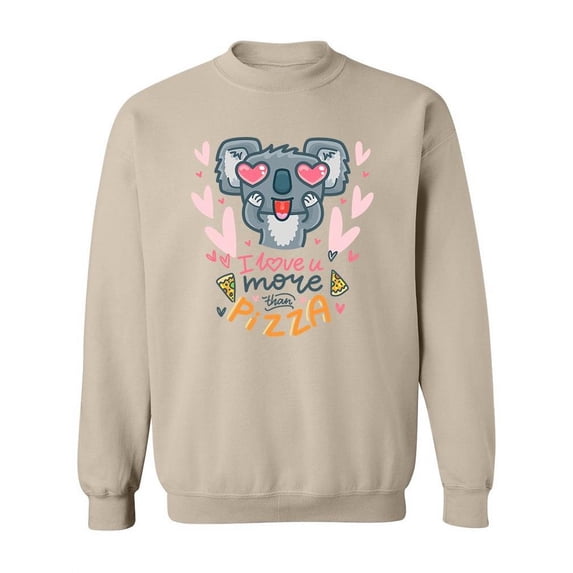 Koala Bear Pizza Love Sweatshirt Women -Image by Shutterstock, Female 3X-Large