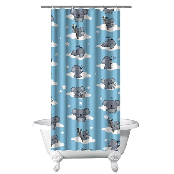 Koala Bear Shower Curtain - Cute Australian Koala Animal Print Waterproof Bathroom Curtain 36x72 Inch, Premium Polyester Fabric with Metal Grommets & 12 Hooks, Machine Washable Quick-Dry