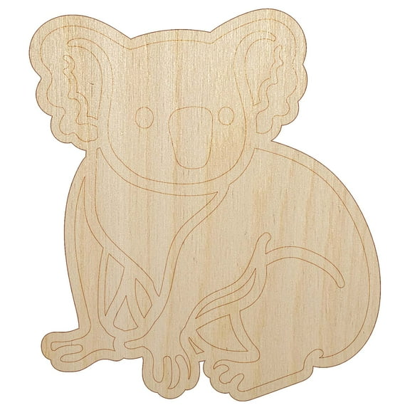 Koala Bear Sitting Wood Shape Unfinished Piece Cutout Craft DIY Projects - 6.25 Inch Size - 1/8 Inch Thick