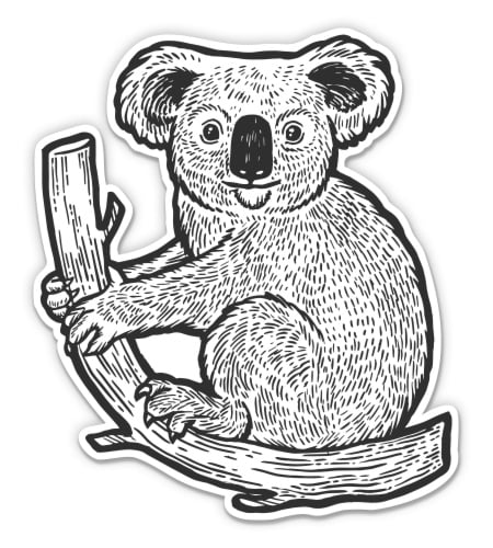 JS Artworks Koala Vinyl Decal Sticker - White Gloss, 3.3x6 Inches, Removable 1 thumbnail image