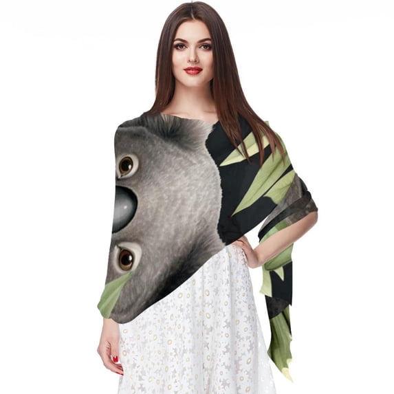 Koala Beautiful Translucent Chiffon Yarn Hair Scarf 180*73 (70.86*28.7in) - Light and Breathable Silk Wrap