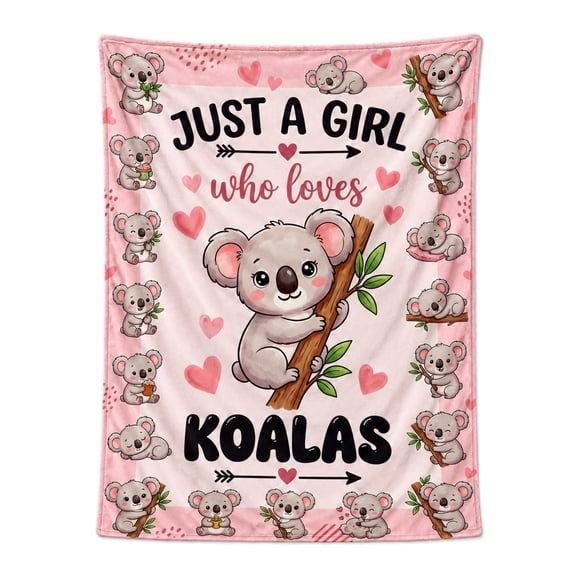 Koala Blanket, Cute Koala Lover Gift For Women With Multiple Sweet Koalas, Soft Plush Blanket For Lounge Bedroom Sofa, Animal Theme Room Decor 50x40