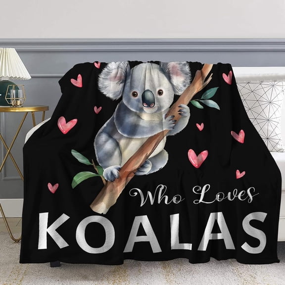 Koala Blanket Gift for Girls, Just A Girl Who Loves Koala Soft Blanket for Couch & Sofa Bed 60"x50", Funny All-Season Decorative Kids Blanket, for Birthdays & Holidays