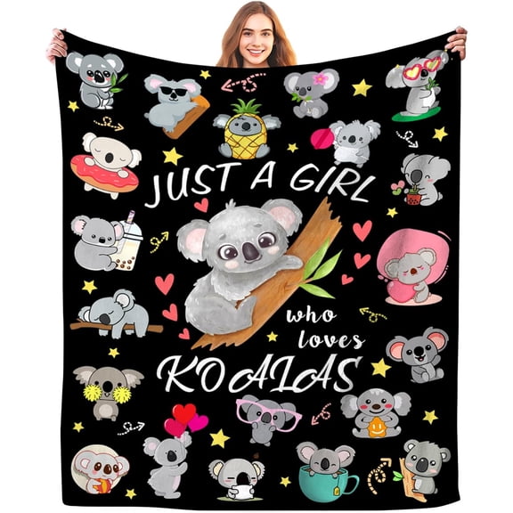 Koala Blanket for Women Girls Soft Lightweight Flannel Throw Blankets Koalas Gifts for Koala Lovers Bedding Kids Adults 50"X40"