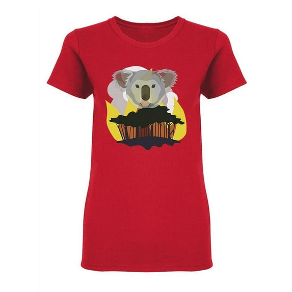 Koala Burning Trees T-Shirt Women -Image by Shutterstock, Female XX-Large